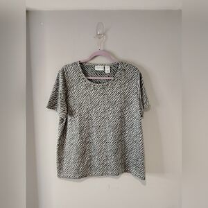 Alfred Dunner Zebra Print Short Sleeve Top